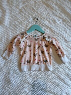 Burt’s Bees Baby Squirrel Print Organic Cotton Pullover Sweater Long Sleeve